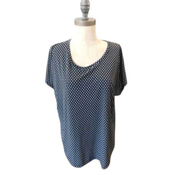 Chico's Size L Large (2) Black White Polka Dot Blouse Top - Picture 1 of 3